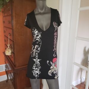SZ M ED HARDY T-SHIRT DRESS
